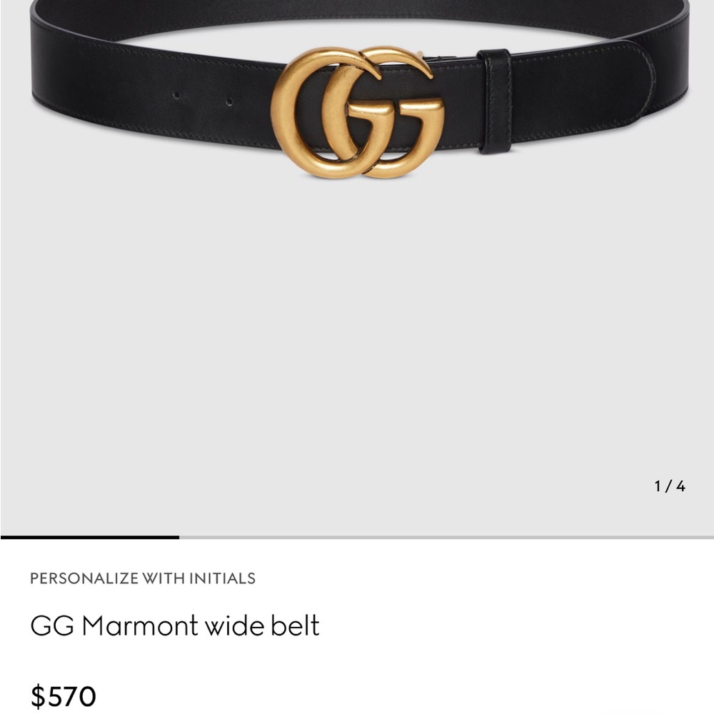 Gucci Marmont Belt with Gold Double G Buckle | 100% Authentic EUC Sz 8-12 - Picture 11 of 11